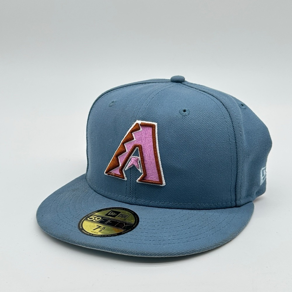 Arizona Diamondbacks 2001 World Series Hat New Era 59fifty Blue Pink Cap 7 5/8